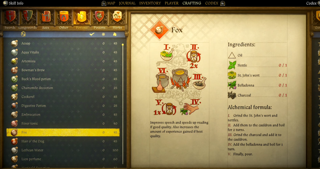 How to make Henry's Fox Potion in Kingdom Come Deliverance 2