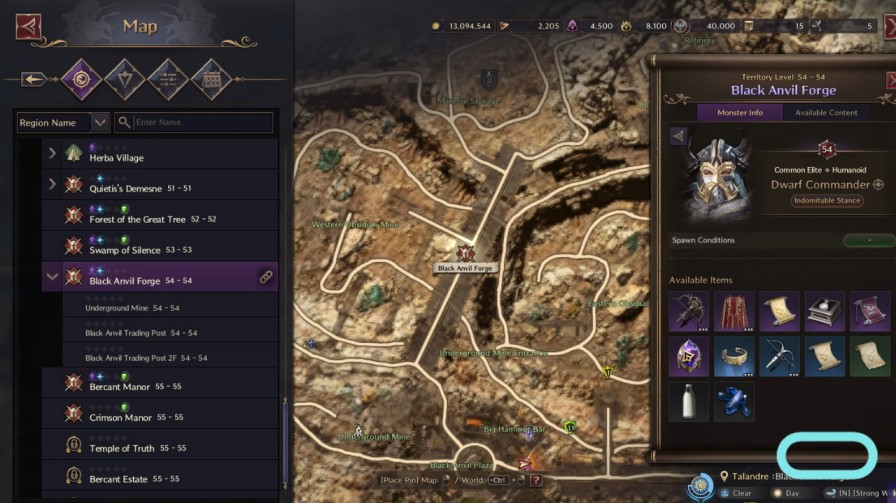 Throne and Liberty Black Anvil Weapons Vendor Location