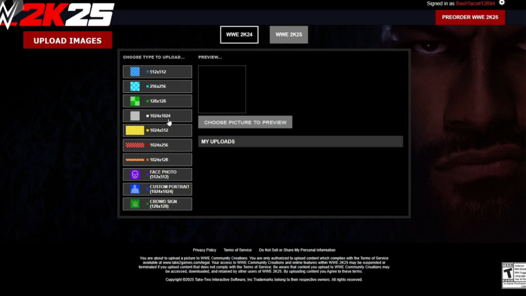 WWE 2K25 How to Upload Custom Pictures and Logo