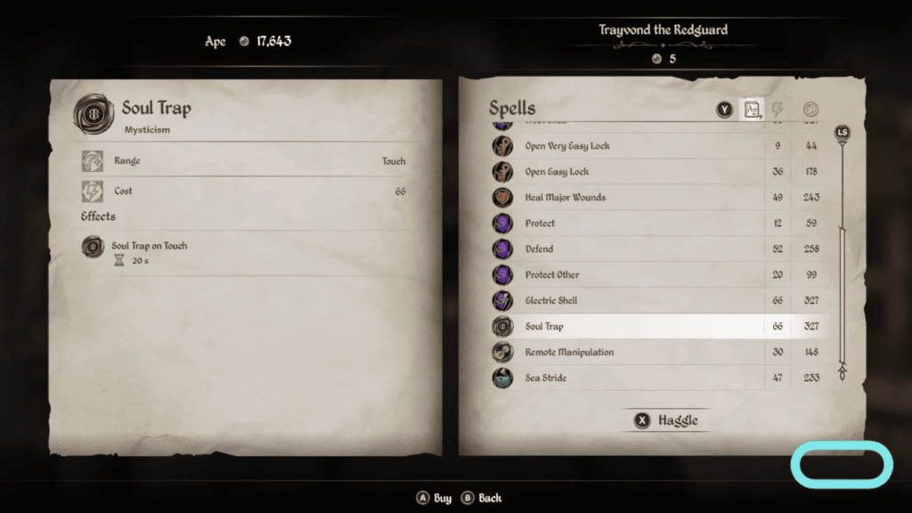 Oblivion Remastered Soul Trap high and low level spell location