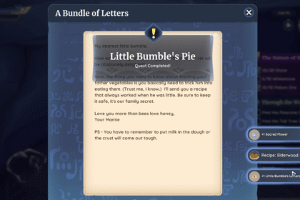Palia Elderwood Little Bumble's Pie Quest