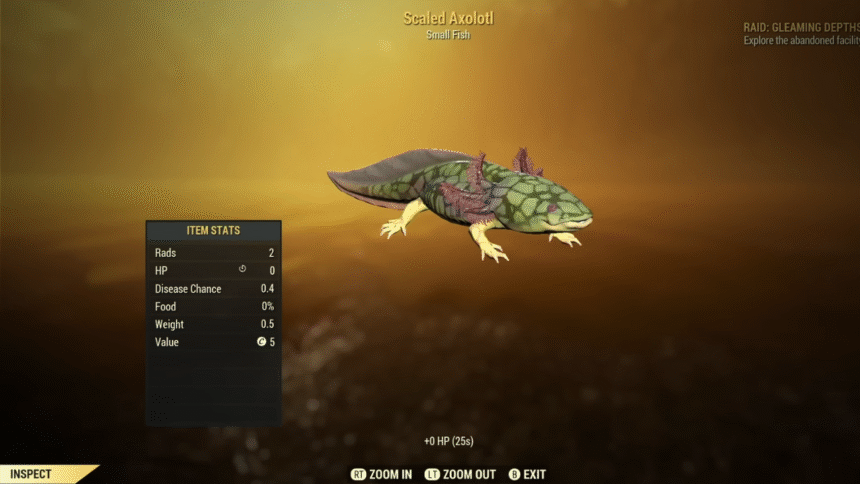 Where to Find July Axolotl in Fallout 76