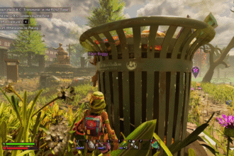 Player stand front of garbage can in Grounded 2