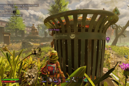 Player stand front of garbage can in Grounded 2